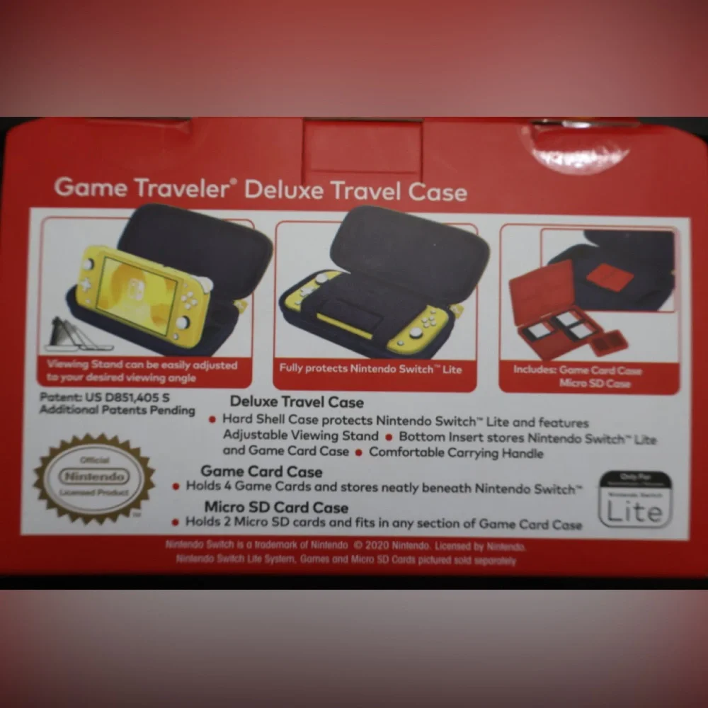 Brand New Nintendo Switch Lite Game Traveler Deluxe Case - Black and Yellow